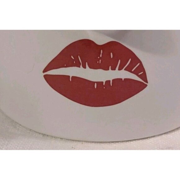 Lenny Mud Eyeglass Holder You're Spectacular Ceramic Red Lips Pencil Cup Planter - Picture 5 of 14